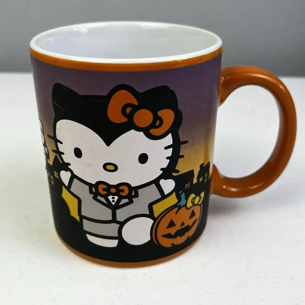 Hello Kitty Lot of 3 Coffee Mugs Sanrio - Thanksgiving, Halloween, Strawberry